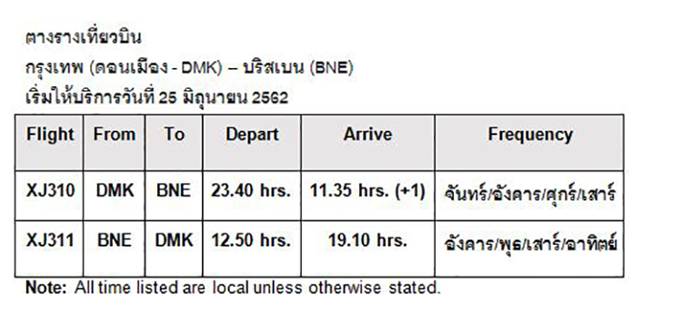 Thai Air Asia X Don Mueang-Brisbane 2